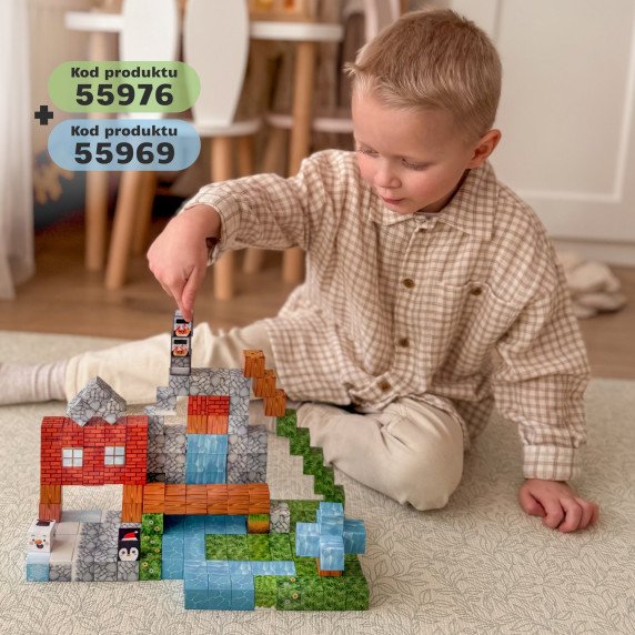 WOOPIE Magnetiniai Konstrukciniai Blokai Blokų Pasaulis 108 vnt.