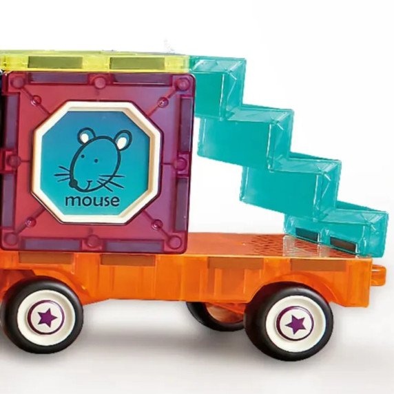 WOOPIE Magnetinis 3D Blokų Traukinio Rinkinys 71 vnt.