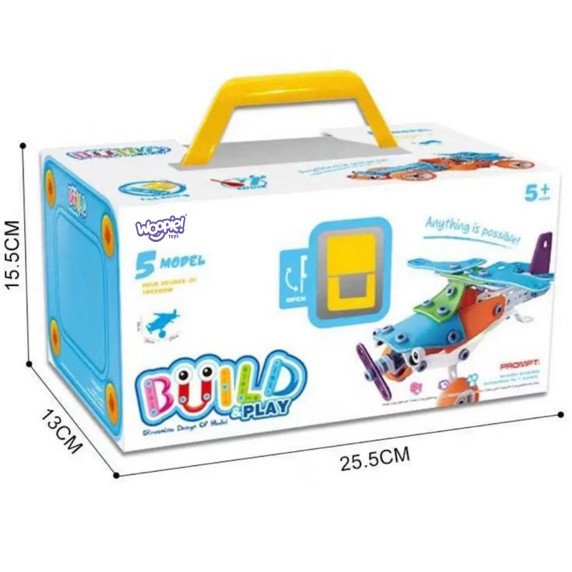 WOOPIE 5-in-1 STEM statybos blokai Transporto rinkinys