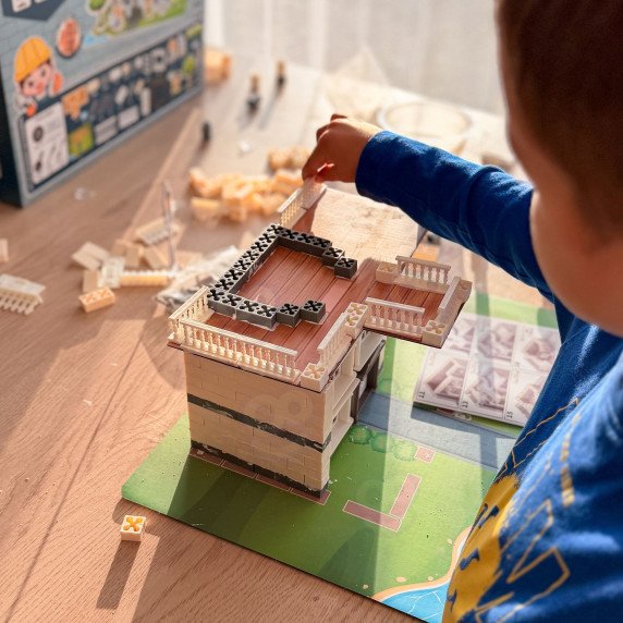 WOOPIE DIY statybos rinkinys, kuris leidžia pastatyti sapnų namą iš plytelių, 603 vnt.