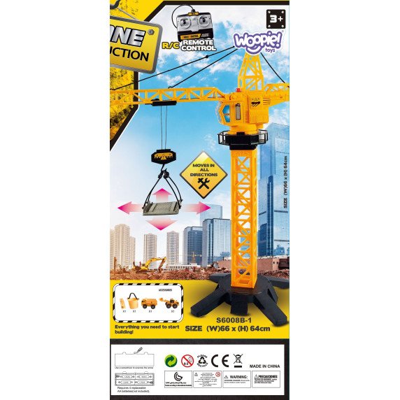 WOOPIE Nuotolinio valdymo krautuvas 103cm R/C sunkvežimis ekskavatorius + 4 priedai.