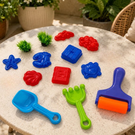 WOOPIE Kinetic Sand Magic vandeniui 18 dalų rinkinys su dėžute