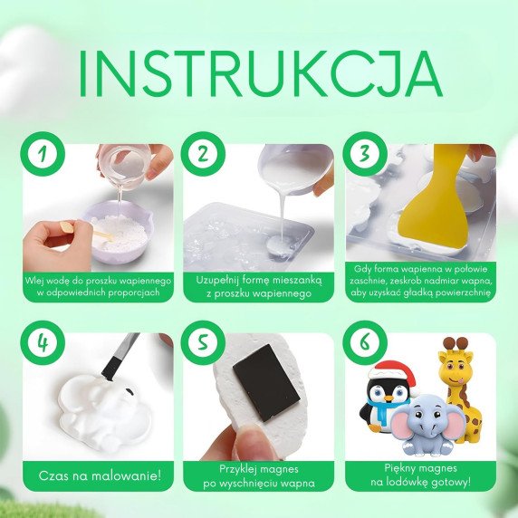 WOOPIE DIY tapybos rankų darbo rinkinys - Pagaminkite gipso liejinius ir nudažykite - Gyvūnų rinkinys