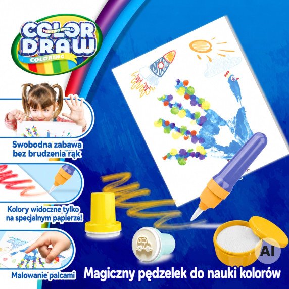 WOOPIE Magiška šepetėlio kūrybinė rinkinys piešimui antspaudu vaikams nuo 3 metų