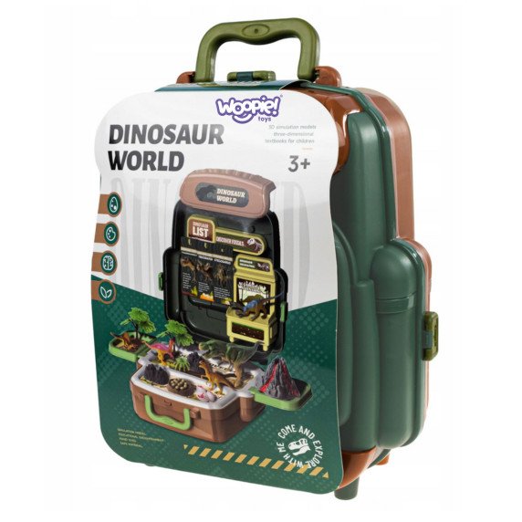 WOOPIE Dinozaurų Pasaulio lagaminas - Edukacinė Dinozaurų Tyrėjo Rinkinys