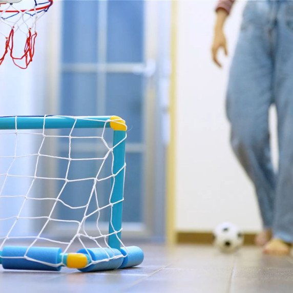 WOOPIE Vandens krepšinio rinkinys 2 į 1 Futbolo vartai + kamuoliai + pompa