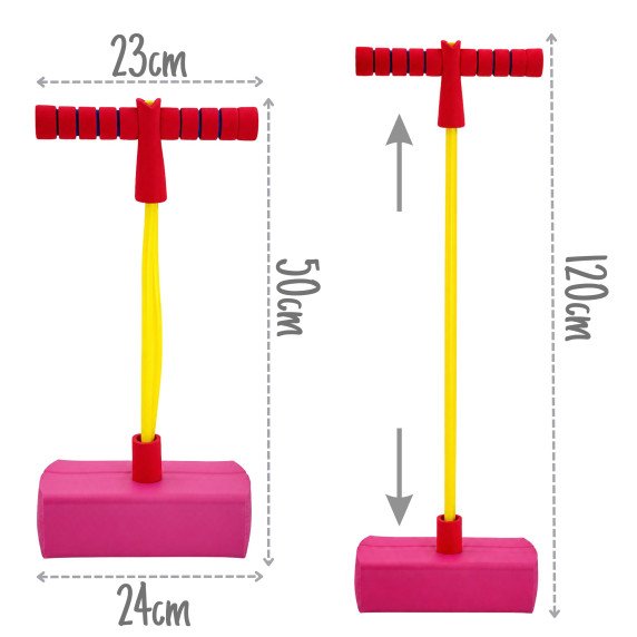 WOOPIE putplastinis žalias Pogo šoklys vaikams, skirtas būti balansui treniruoti.