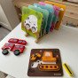 WOOPIE GREEN Mediniai puzzle transporto priemonės Montessori FSC