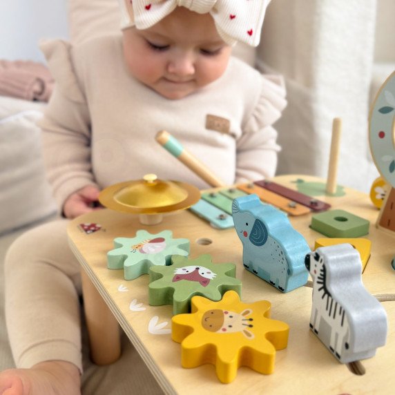 WOOPIE GREEN Medinis Edukacinis Stalo Muzikinis Jutiklinis Labirintas 5 į 1