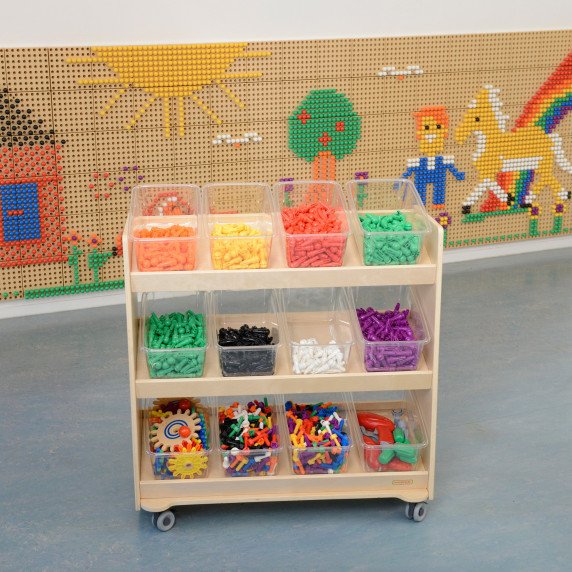 MASTERKIDZ Ratų stalčius - 3 Lentynos STEM lentų priedams 800 aukščio x 800 ilgio