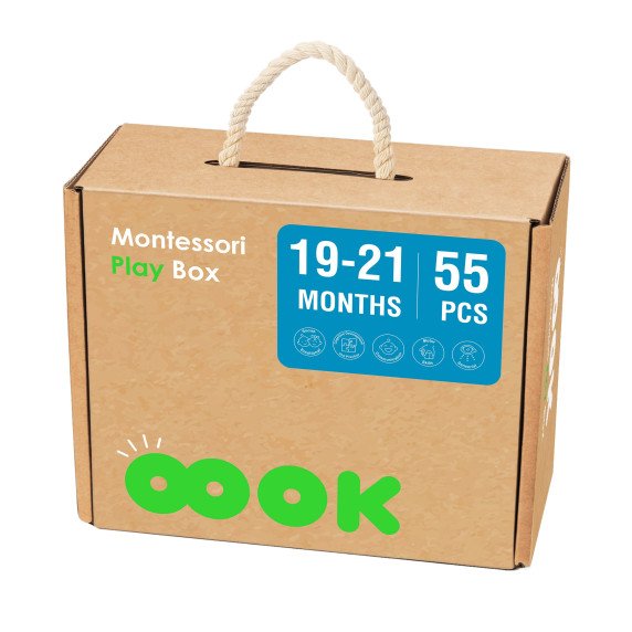 TOOKY TOY dėžė XXL Montessori edukacinė 7in1 pojūčių dėžė 19-21 mėnesiui