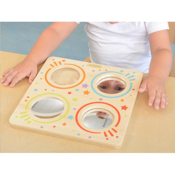 MASTERKIDZ Montessori jutimo veidrodis su lęšiais ir lenktais stiklais