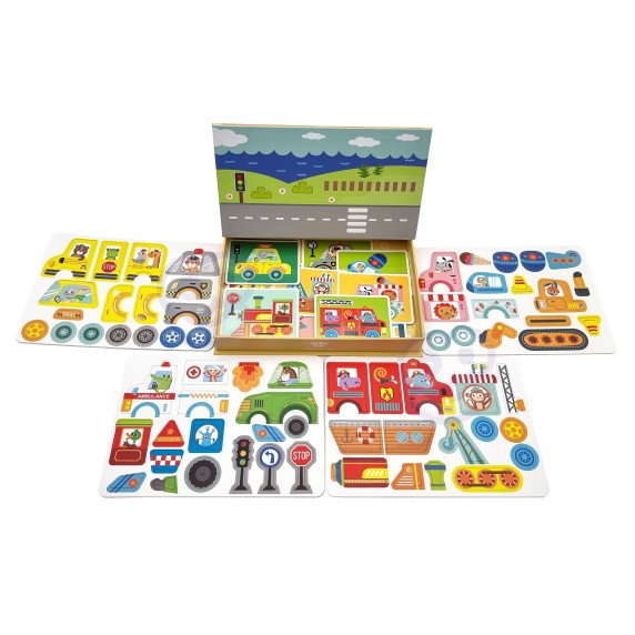 TOOKY TOY Montessori mokomasis dėlionės magnetinis dėžutė vaikams 80 vnt.