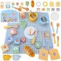 TOOKY TOY Pikniko rinkinys maisto pjaustytuvu su velkru Pusryčių rinkinys