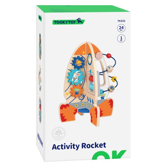 Tooky Toy Didelis Medinis Išsilavinimo Žaislas Daugiafunkcinė Raketos