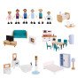 TOOKY TOY Didelis medinis lėlių namas + FSC figūrėlės