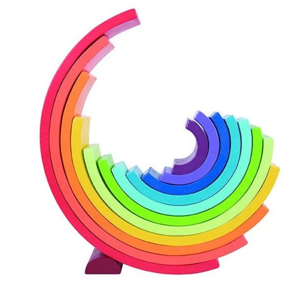 TOOKY TOY Medinis galvosūkis Montessori Vaivorykštė