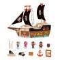 TOOKY TOY Piratų laivas su mediniais figūrėlėmis rinkinys