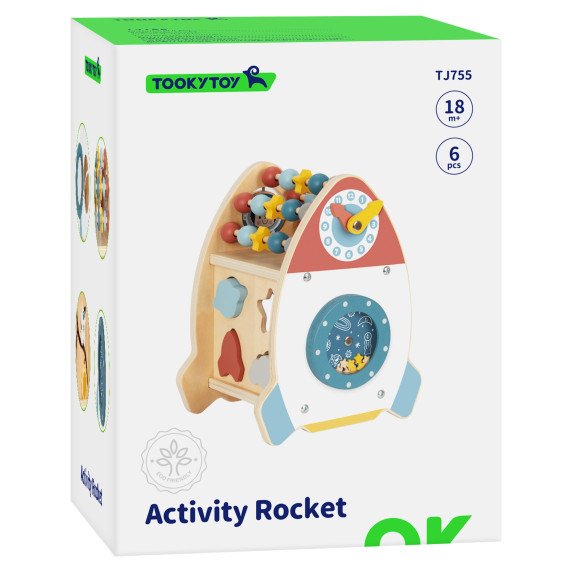 TOOKY TOY Kosminis Raketų Veiklos Rūšiavimo Medinis Labirintas