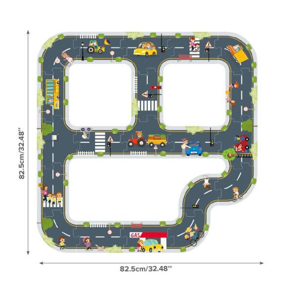 TOOKY TOY Kelionės galvosūkis vaikams Kelio modelis 21 dalis FSC Sertifikatas