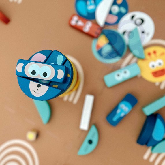 TOOKY TOY Įgūdžių žaidimas Su gyvūnų blokais FSC sertifikuoti