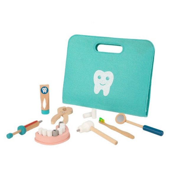 TOOKY TOY Mažas Dantų Gydytojo Rinkinys Gydytojo Lagaminas 19 vnt FSC
