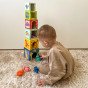 TOOKY TOY Mediniai blokai švietimo galvosūkis + 6 žaidimo figūros 12 vnt.