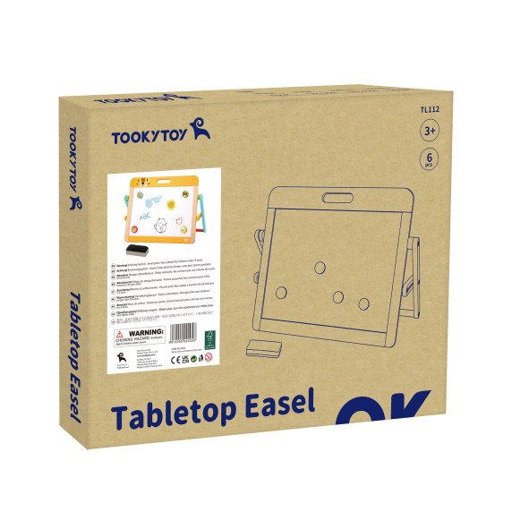 TOOKY TOY Edukacinė 2-iN-1 Magnetinė Skiltė Vaikams Magnetai Kempine 6 vnt.