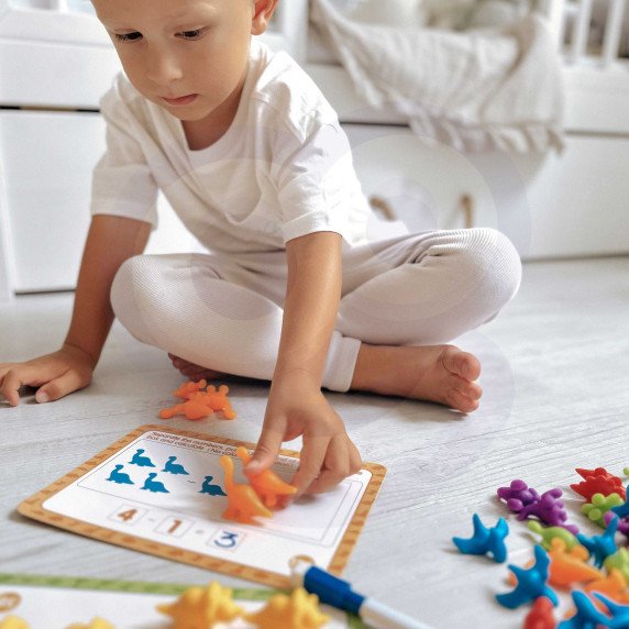 WOOPIE Montessori edukacinis rinkinys skaičiuoti mokymosi spalvų rūšiavimo jūroje ir žemėje 111 vnt.