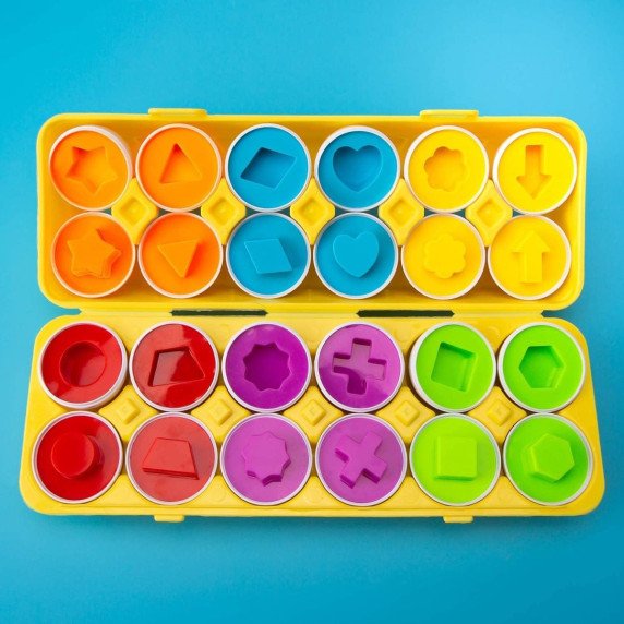 WOOPIE Montessori kiaušinių galvosūkių žaidimas - Atitikite formas ir spalvas