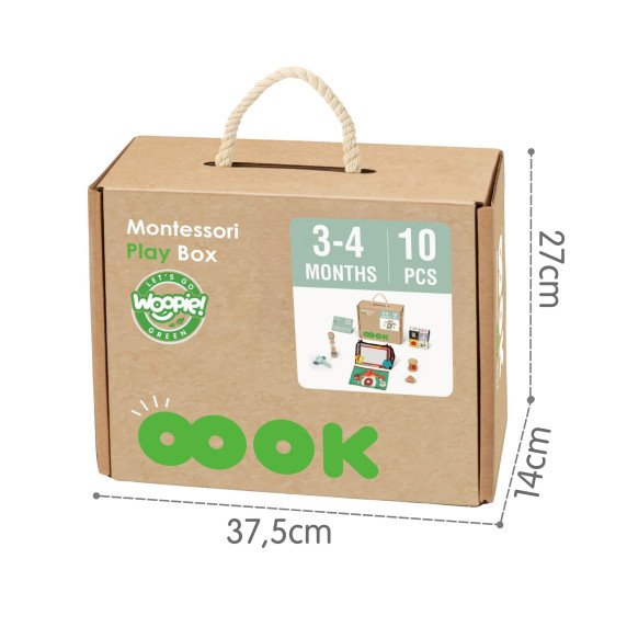WOOPIE ŽALIA XXL Montessori jutimo ir švietimo dezė 6 į 1 FSC