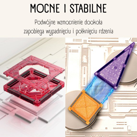 WOOPIE Magnetiniai Statybiniai Blokai 3D Edukacinis Rinkinys Pilis Transporto Priemonės 110 vnt.