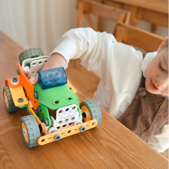 WOOPIE Statybos plytelės rinkinys STEM Transporto priemonės 163 vnt.