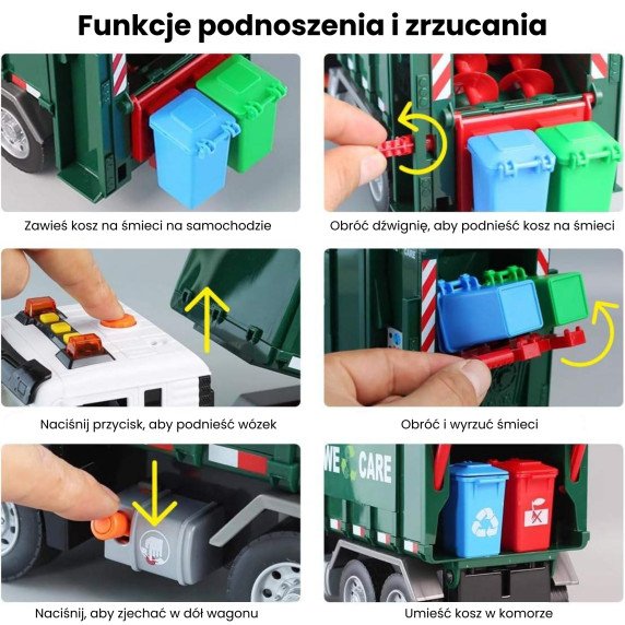 WOOPIE šiukšlių sunkvežimis Šiukšlių atskyrimas - 1:10 mastelis