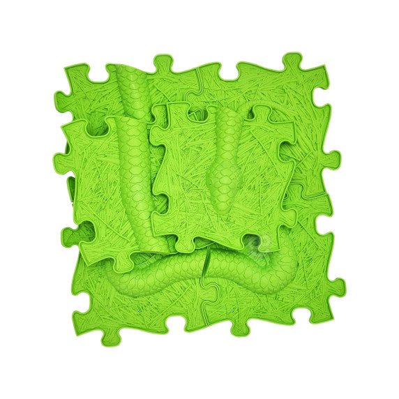 WOOPIE Jutiklinis Kilimas Ortopedinis Puzzle Gyvatė Žalia 6 vnt.