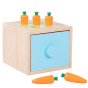 WOOPIE GREEN Medinis mokomasis stalčius 4-in-1 Montessori rūšiavimo morkų žaidimas FSC