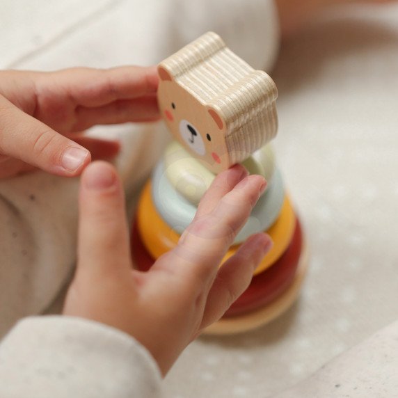 WOOPIE GREEN Rūšiavimo dėžė 3in1 Blokai Piramidė Elefantas FSC