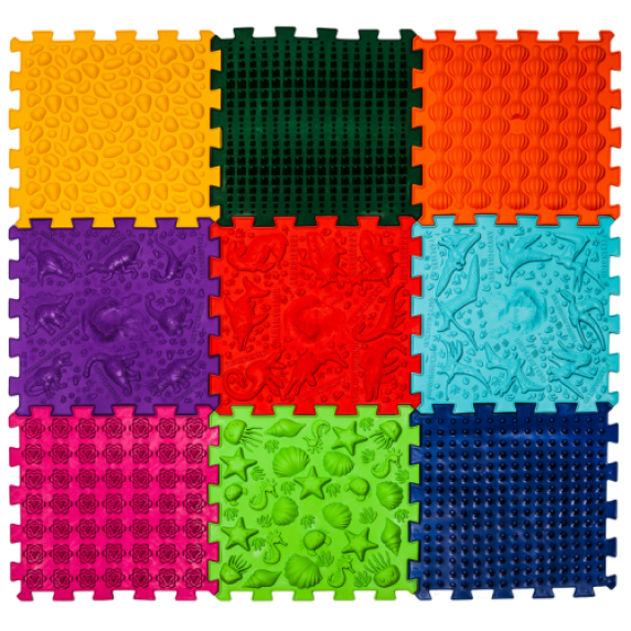 Sensorinis ortopedinis kilimėlis - dėlionė Ortek „Dinozaurai“ (9 + 6 vnt.)