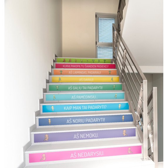 SĖKMĖS LAIPTAI Įtraukieji laiptų lipdukai