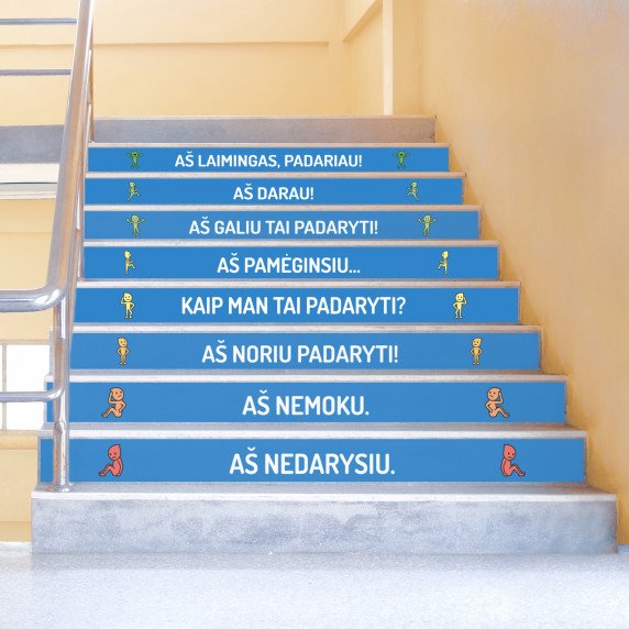 SĖKMĖS LAIPTAI Įtraukieji laiptų lipdukai