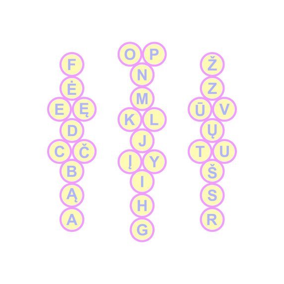 „KLASĖS SU RAIDĖM“  Lipdukas - žaidimas grindims