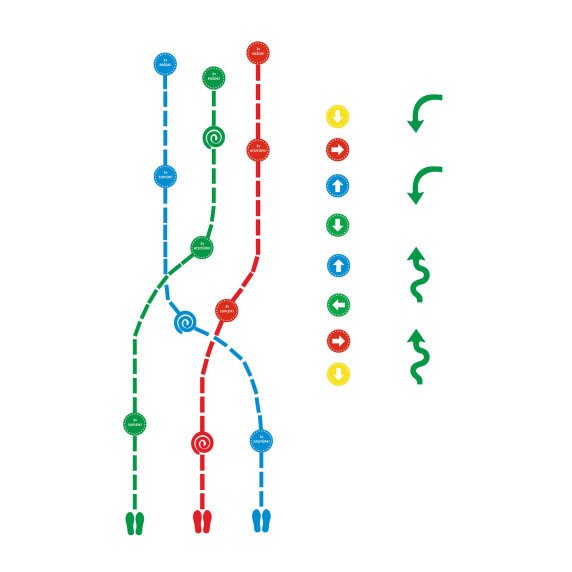 AKTYVŪS ŽAIDIMAI Didelis grindų lipdukų rinkinys