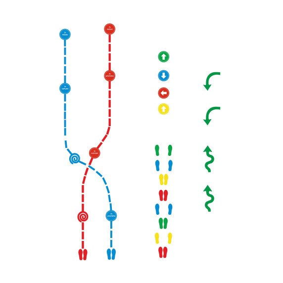 AKTYVŪS ŽAIDIMAI Mega grindų lipdukai