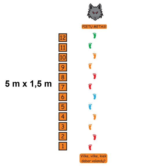 AKTYVŪS ŽAIDIMAI Mega grindų lipdukai