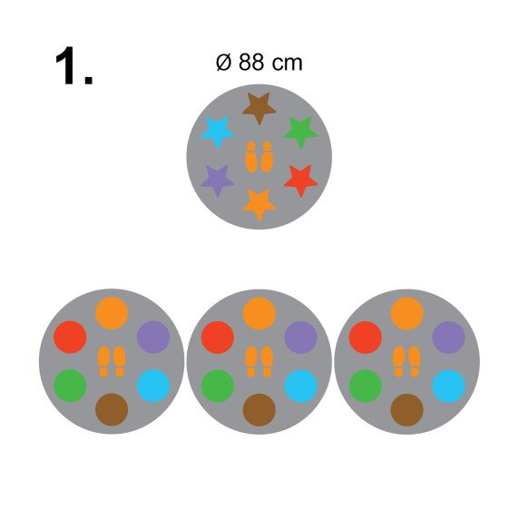 ŽAIDIMAS „ATKARTOK" Lipdukas ant grindų
