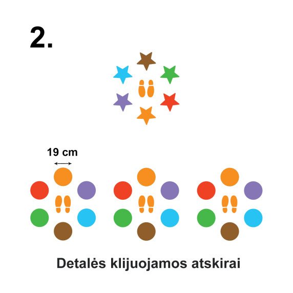 ŽAIDIMAS „ATKARTOK" Lipdukas ant grindų