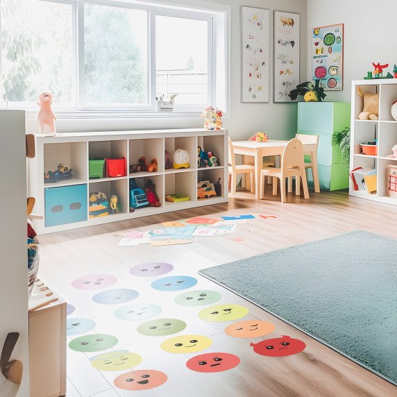 EMOCIJOS Edukaciniai grindų lipdukai