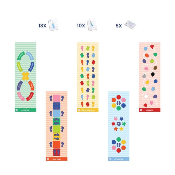 KINESTETINIS ŽAIDIMŲ RINKINYS Roll-Out FUN® kilimai ( 5vnt.)