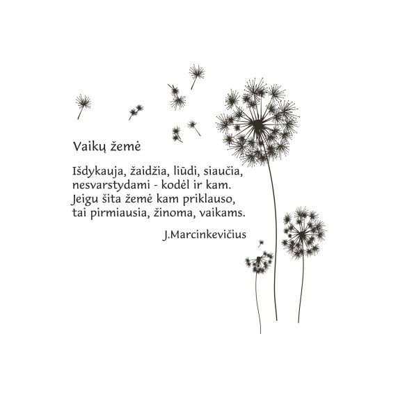 PIENĖ SU ŽODŽIAIS Sienų lipdukai