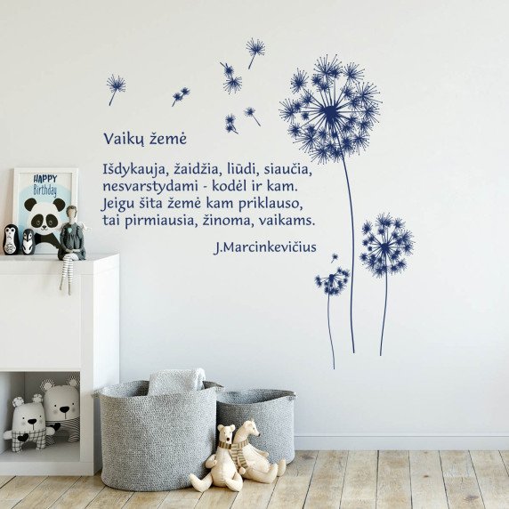 PIENĖ SU ŽODŽIAIS Sienų lipdukai